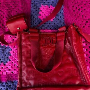 Juicy Couture Red Shoulder Bag with Glossy Finish